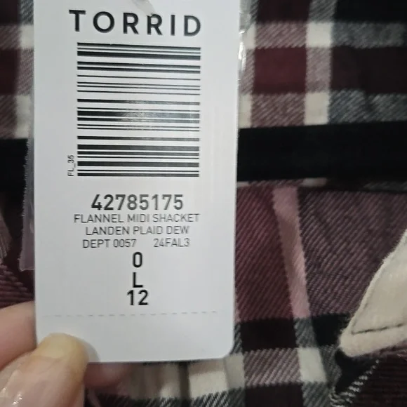 Torrid Pink and Black Plaid Shacket Shirt Torrid Size 0/L/12 NWT - Picture 4 of 8